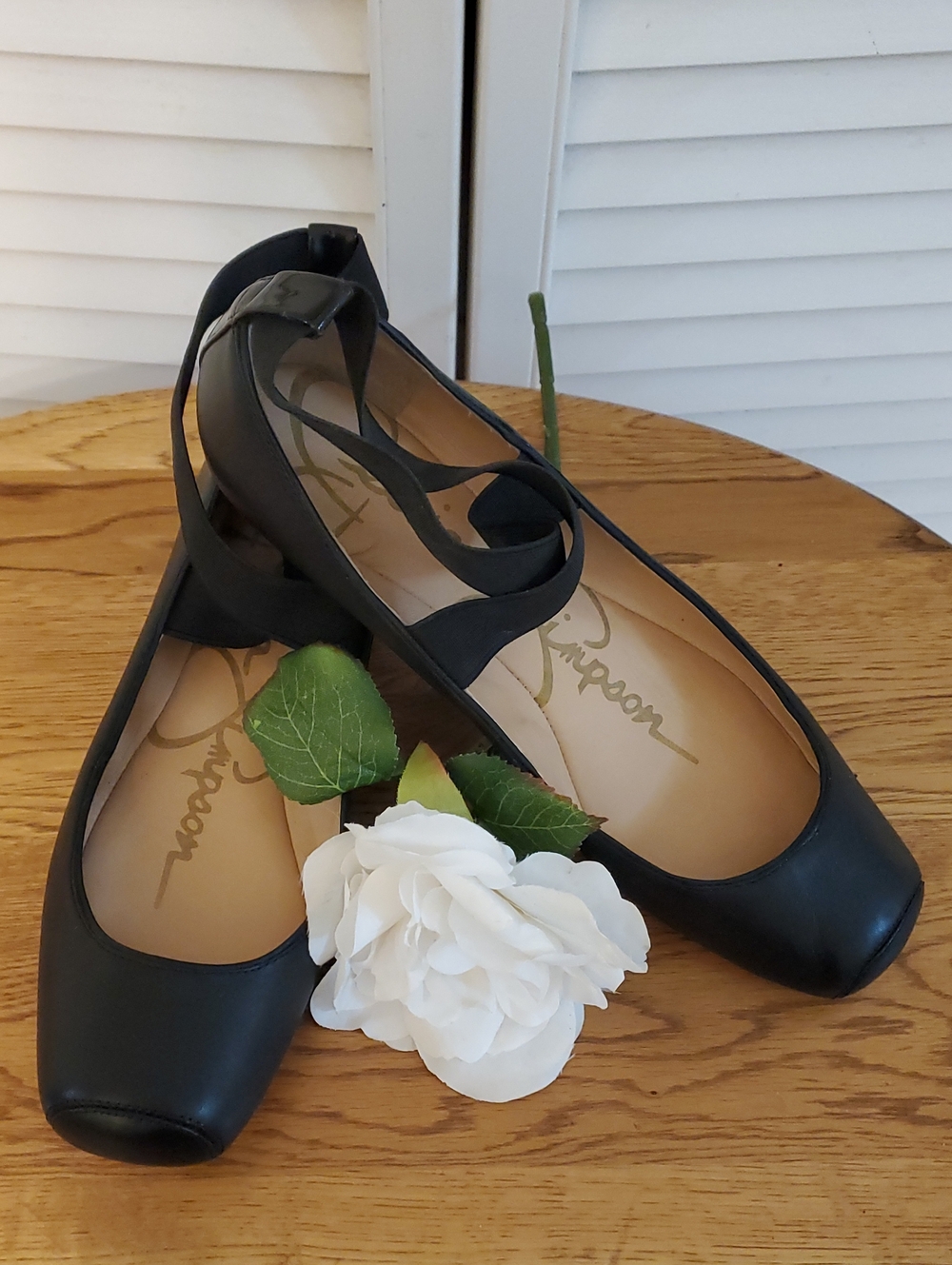 Jessica Simpson Mandalaye Ballet Flats Black Square Toe Women's, Size 9.5 Medium